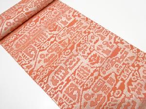 アンティーク　更紗模様織り出し　八寸帯地反物